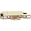 vidaXL Utomhussoffset med kudde 6 pcs Naturlig och Gr&auml;dde