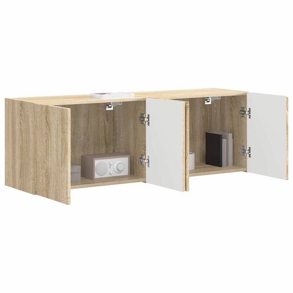vidaXL TV V&auml;gghylla 2 pcs Sonoma-ek 59,5 x 31 x 40 cm Konstruerat tr&auml;
