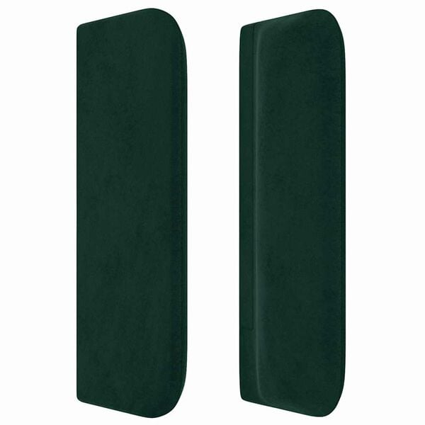 vidaXL S&auml;nggavel med kanter m&ouml;rkgr&ouml;n 163x16x78/88 cm sammet