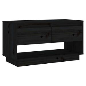 vidaXL Tv-b&auml;nk svart 74x34x40 cm massiv furu