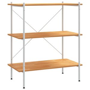 vidaXL Hyllenhet med 3 hyllplan vit och ek 80x40x92 cm