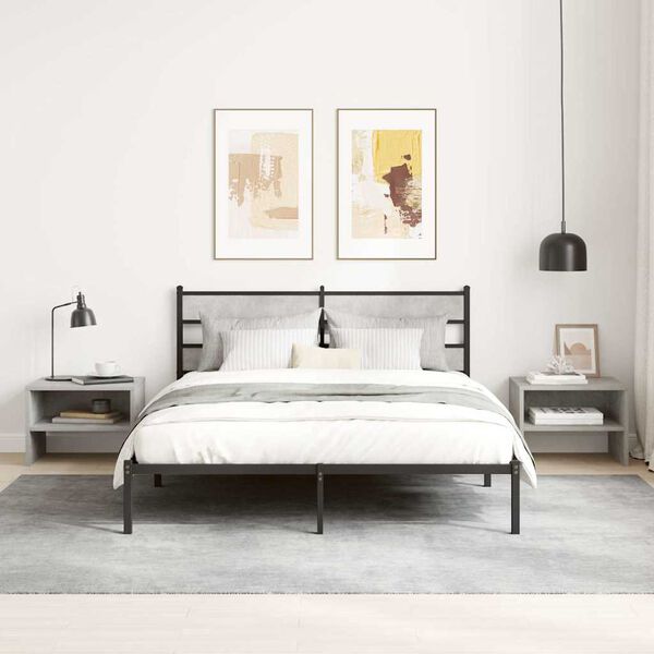 vidaXL S&auml;ngbord betonggr&aring; 40x30x30 cm konstruerat tr&auml;