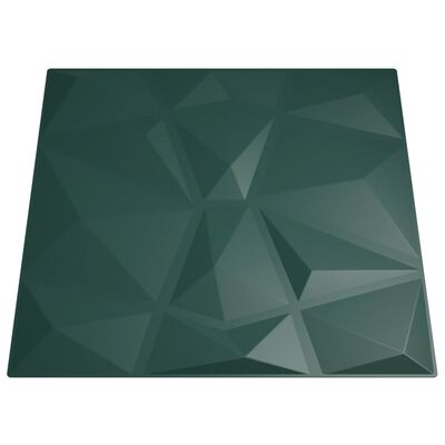 vidaXL Väggpaneler 24 st grön 50x50 cm XPS 6 m² diamant