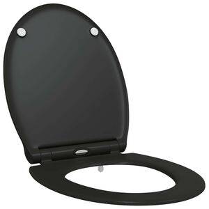 vidaXL Toalettstol Svart 45,5 x 37,5 x 3,8 cm Duroplast