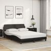 vidaXL Bed with Mattress "Dover" Black 140x190 cm Faux Leather
