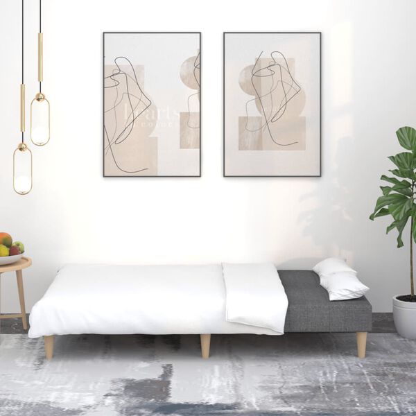 vidaXL B&auml;ddsoffa 2-sits m&ouml;rkgr&aring; tyg