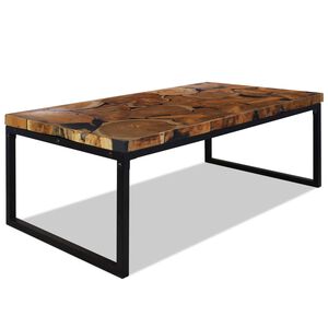 vidaXL Soffbord teaktr&auml; och harts 110x60x40 cm