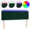 vidaXL S&auml;nggavel LED m&ouml;rkgr&ouml;n 144x5x78/88 cm sammet