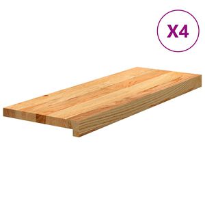 vidaXL Trappstegsmattor 4 pcs ljusbrun 70x25x2 cm massiv ek