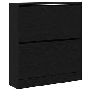 vidaXL Skosk&aring;p 80 x 21 x 87,5 cm Konstruerat tr&auml; Svart Ek
