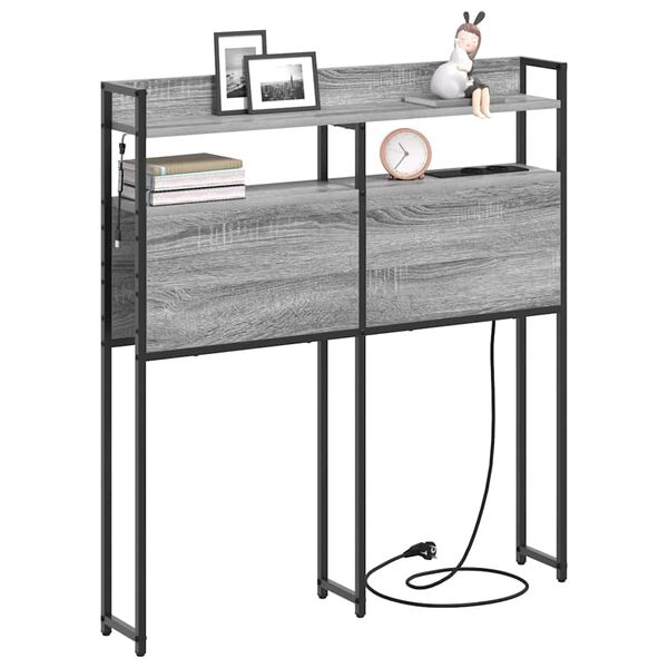 vidaXL F&ouml;rvaringshuvudgavel Gr&aring; sonoma 100 cm Konstruerat tr&auml;