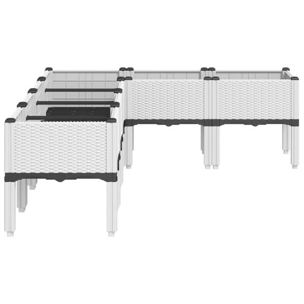 vidaXL Odlingsl&aring;da med ben vit 160x120x42 cm PP