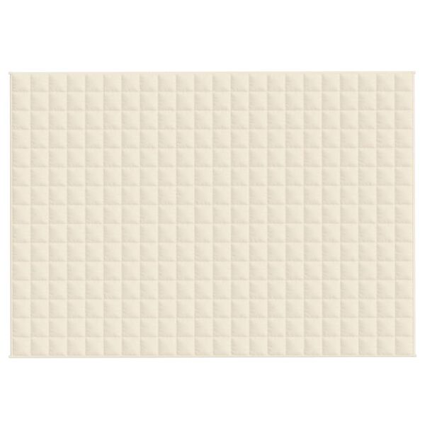 vidaXL Tyngdtäcke gräddvit 155x220 cm 7 kg tyg