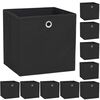 vidaXL F&ouml;rvaringsl&aring;dor 10 st non-woven tyg 32x32x32 cm svart