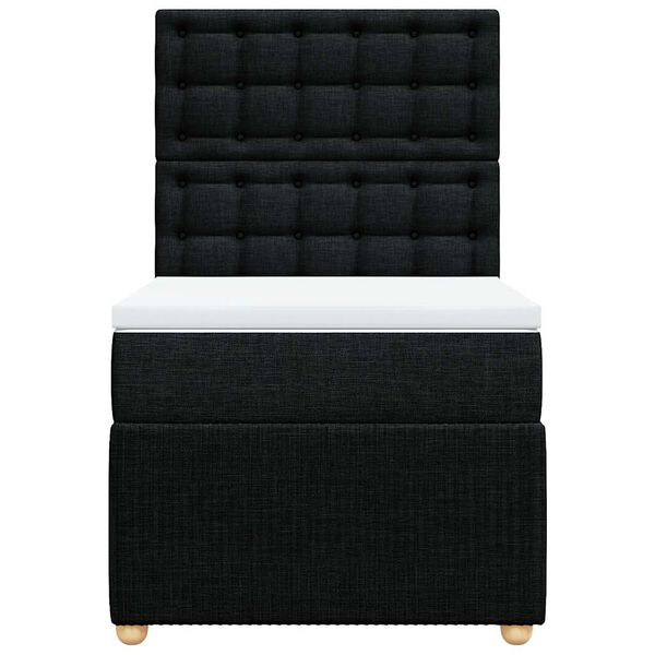 vidaXL Rams&auml;ng med madrass svart 100x200 cm tyg