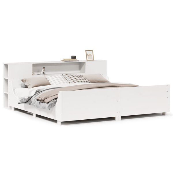 vidaXL S&auml;ngram utan madrass vit 180x200 cm massiv furu