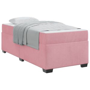 vidaXL S&auml;ngram med madrass Rosa 80 x 200 cm tyg