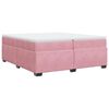 vidaXL Rams&auml;ng med madrass rosa 200x200 cm sammet