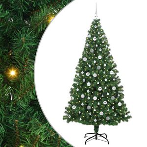 vidaXL Konstgjord julgran Gr&ouml;n 210 cm PVC och St&aring;l och Plast