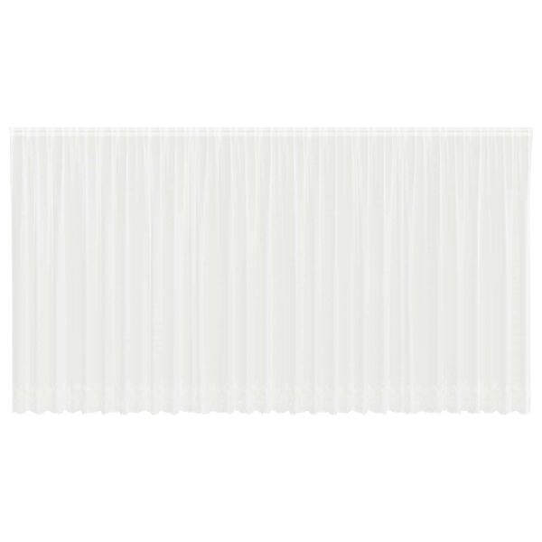 vidaXL Spetsgardin med gardiner Blommor Vit 220 x 750 cm Polyester