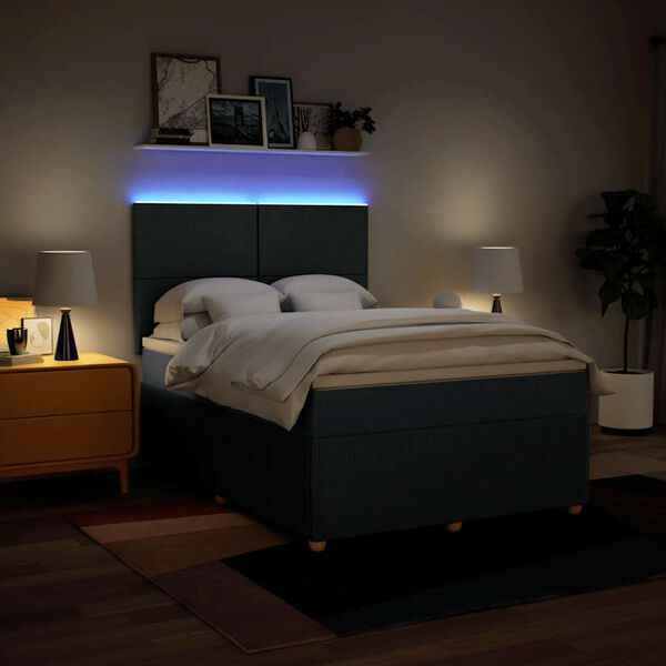 vidaXL Rams&auml;ng med madrass bl&aring; 140x200 cm tyg