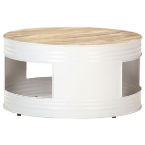 vidaXL Soffbord vit 68x68x36 cm massivt mangotr&auml;