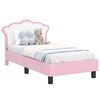 vidaXL S&auml;ngram f&ouml;r sm&aring;barn med huvudgavel Rosa 70 x 140 cm PU