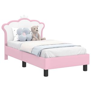 vidaXL S&auml;ngram f&ouml;r sm&aring;barn med huvudgavel Rosa 70 x 140 cm PU