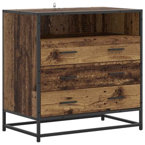 vidaXL L&aring;dans sk&aring;p 3-L&aring;da Gammalt tr&auml; 70 x 41 x 70 cm Konstruerat tr&auml;