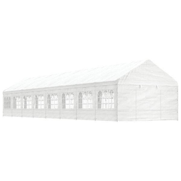 vidaXL Paviljong med tak vit 17,84x4,08x3,22 m polyeten