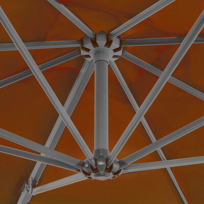 vidaXL Frihängande parasoll med aluminiumstång terrakotta 250x250 cm