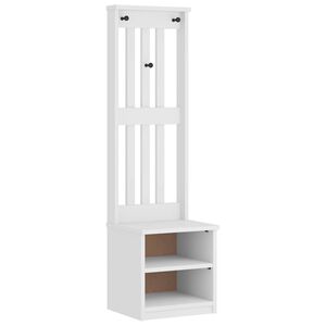 vidaXL Hallgran "SANDNES" vit 45x40x159,5 cm massiv tr&auml; furu