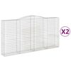 vidaXL Gabioner b&aring;gformade 2 st 400x50x200/220 cm galvaniserat j&auml;rn
