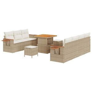 vidaXL Tr&auml;dg&aring;rdsoffset 10 st Beige konstrotting