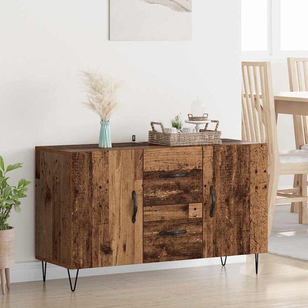 vidaXL Sideboard med l&aring;da Gammalt tr&auml; 100 x 36 x 60 cm Konstruerat tr&auml;