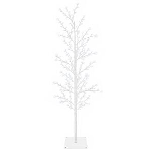vidaXL Micro bj&ouml;rkjulgran Vit 150 cm St&aring;l 360 LED-lampor