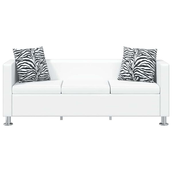 vidaXL Soffgrupp konstläder med 3-sits och 2-sits vit