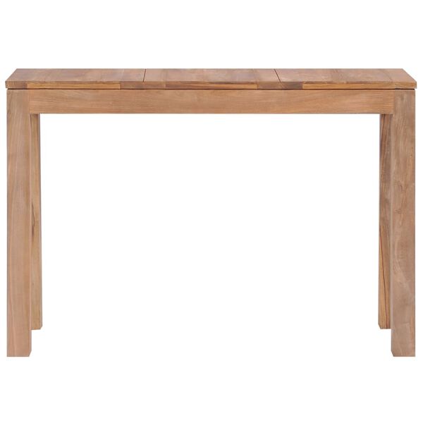 vidaXL Konsolbord massiv teak med naturlig finish 110x35x76 cm