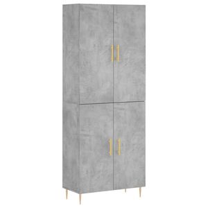 vidaXL H&ouml;gsk&aring;p betonggr&aring; 69,5x34x180 cm konstruerat tr&auml;