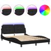 vidaXL Bed Frame with LED without Mattress "Zadar" Black 140x200 cm