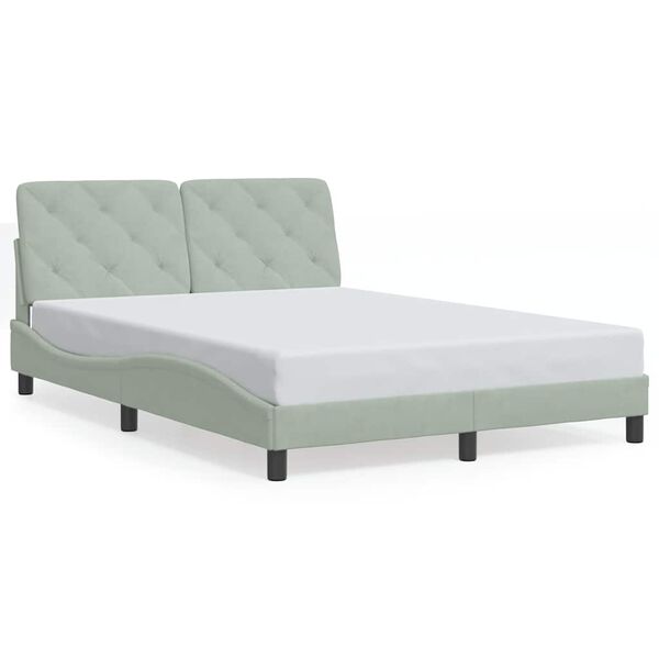 vidaXL Bed Frame without Mattress Light Grey 120x200 cm Velvet