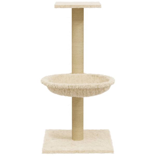 vidaXL Klösträd med klöspelare sisal gräddvit 74 cm
