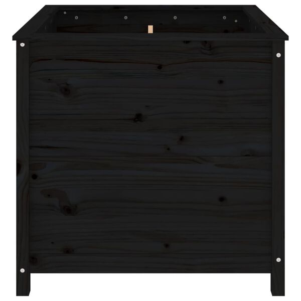 vidaXL Odlingsl&aring;da 82,5x82,5x78 cm svart massiv furu