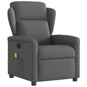 vidaXL Massagef&aring;t&ouml;lj m&ouml;rkgr&aring; tyg