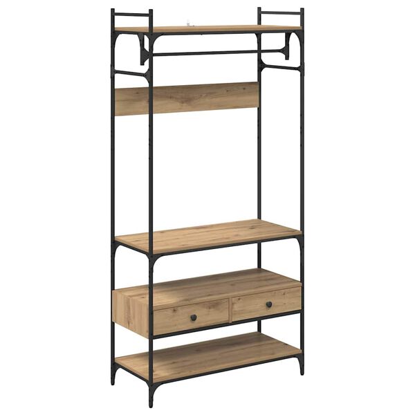 vidaXL Garderob med l&aring;da artisan ek 89 x 39 x 184.5 cm Konstruerat tr&auml;