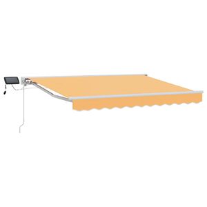 vidaXL Manuell markisram med LED-lampor Sand 4,5 &times; 3,5 m