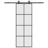 vidaXL Skjutd&ouml;rr med beslag svart 76x205 cm ESG-glas