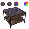 vidaXL Soffbord med Infinity LEDs brun ek 50x50x38 cm