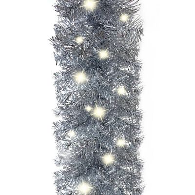 vidaXL Julgirlang med LED-lampor 10 m silver