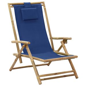 vidaXL F&auml;llbar f&aring;t&ouml;lj i marinbl&aring; bambu och tyg